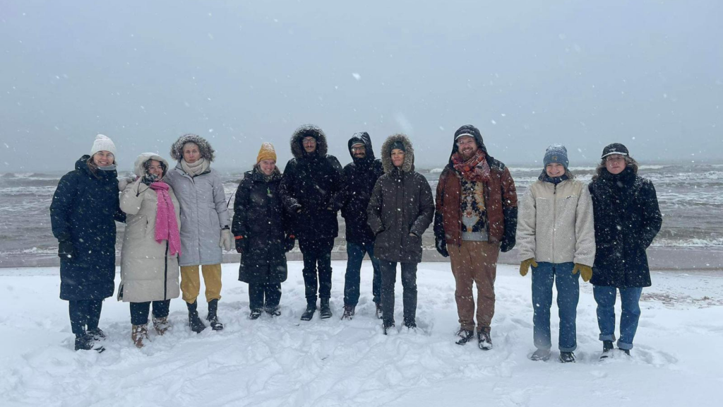 Big Pulse artists and partners in the snow in Lithuania for the Big Pulse Intensive 2023
